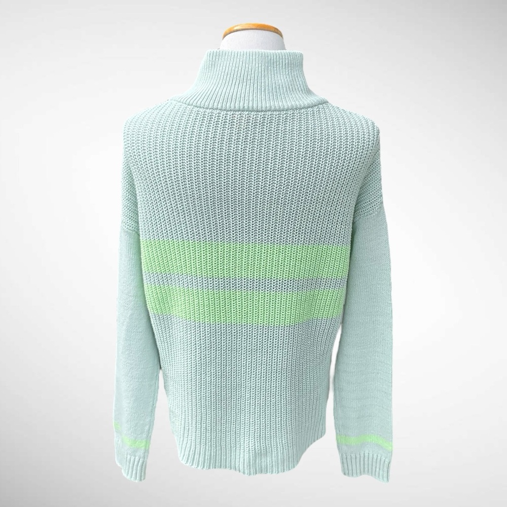 Lisa Todd High Life Half-Zip Long-Sleeve Sweater Back Stripes - Picture 3 of 12